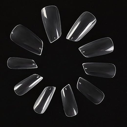 500Pcs Clear Lipstick Shape Fake Nails Tips Full Cover Artificial Acrylic False Nails For Women Nail Salons &Amp; Diy Nail Art Manicure Decoration