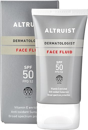 Altruist Dermatologist Sunscreen Fluid Spf50 - Superior 5-Star Uva Protection By Dr Andrew Birnie; Premium Antioxidant Face Protection - 50Ml