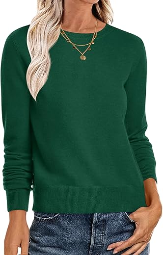 Anrabess Women'S Long Sleeve Crewneck Classic 2024 Fall Soft Basic Pullover Sweaters Top