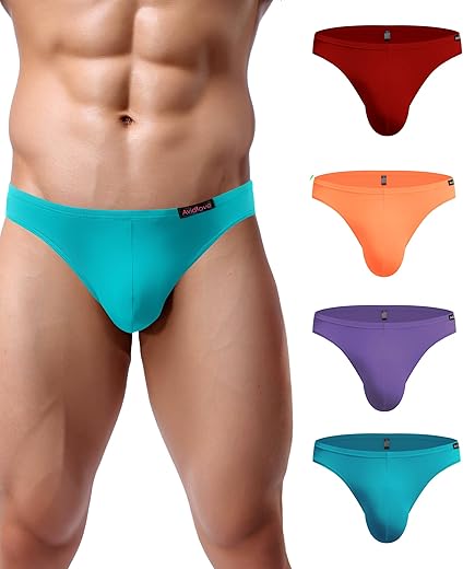 Avidlove Mens Bikini Underwear Low Rise Briefs Microfiber Underpants 4 Pack