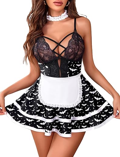 Avidlove Sexy Maid Lingerie For Women Maid Outfit French Maid Costume Babydoll Lingerie Dress Cosplay Lingerie