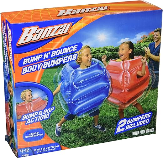 Banzai: Bump N' Bounce Body Bumpers, A Game Of Bumping &Amp; Bopping, 2 Bumpers Included In Red &Amp; Blue, Fun &Amp; Safe Cushion Inflatable Surface, For Ages 4 And Up