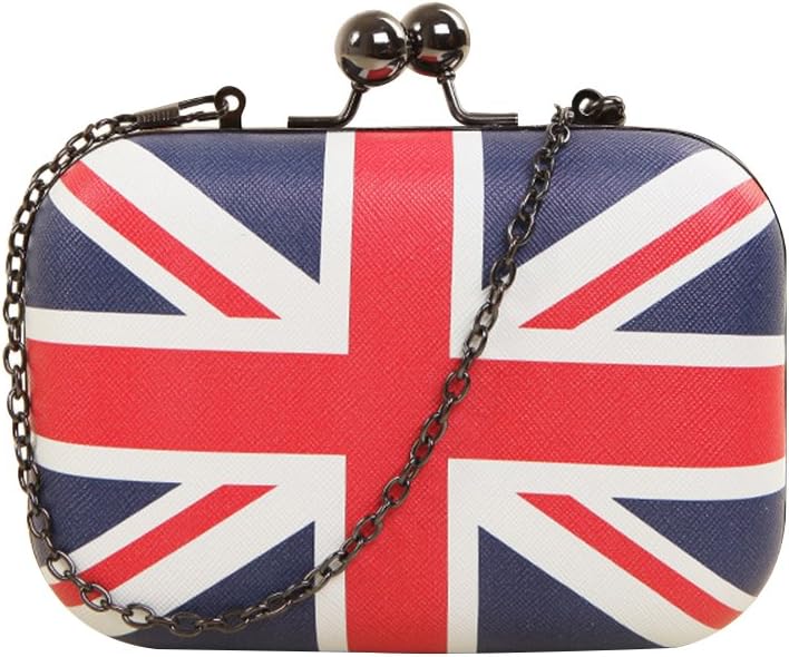 Bestoyard British Flag Woman Crossbody Shoulder Bag Chain Bag Handbag Evening Party Bag Cellphone Wallet Purse