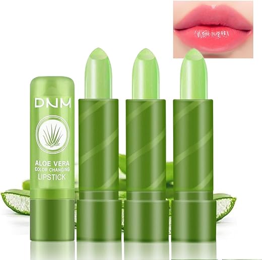 Bingbrush Color Changing Lipstick Queen,Long Lasting Lip Care Nutritious Lip Balm Moisturizer Magic Ph Temperature Change Lip Gloss Makeup Set For Women (Aloe Vera, 3 Count (Pack Of 1))