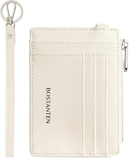 Bostanten Small Wallet For Women Rfid Leather Credit Card Holder Slim Wristlet Keychain Wallet With Zipper Pocket