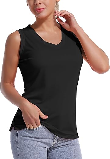 Bubblelime Women'S Short Sleeve/Sleeveless Upf 50+ V Neck Athletic T-Shirt Tank Tops Workout Tops Quick Dry