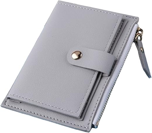 Cdar Women Wallet,Leather Pocket Wallet,Coin Purse With Id Window Elegant Youthful And Cute Light Grey