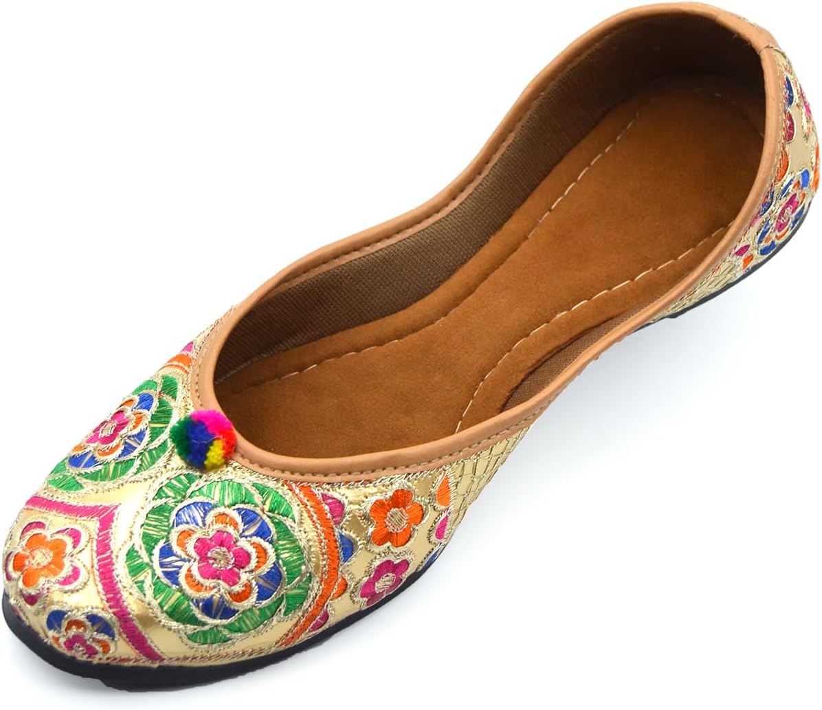 Chandrakala Bridal Mojaris For Women Flats Punjabi Jutti (Wf131-P)