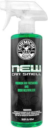 Chemical Guys Air_101_16 New Car Smell Premium Air Freshener And Odor Eliminator, Long-Lasting Scent, Great For Cars, Trucks, Suvs, Rvs &Amp; More, 16 Fl Oz