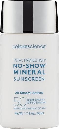 Colorescience Total Protection No-Show Mineral Sunscreen Spf 50, 1.7Oz, 100% Invisible All-Mineral Sunscreen For All Skin Tones &Amp; Types