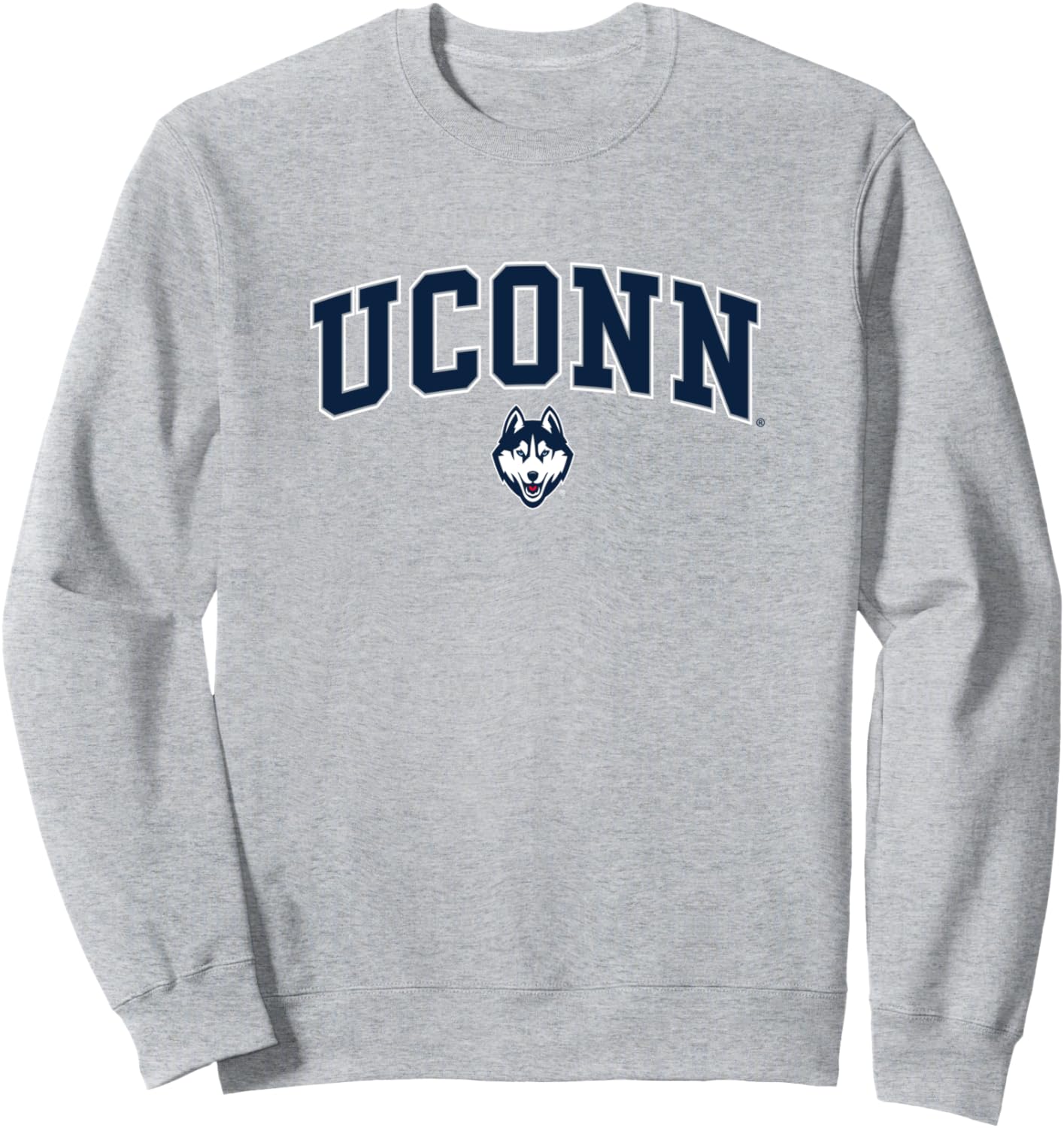 Connecticut Huskies Arch Over Heather Gray Sweatshirt