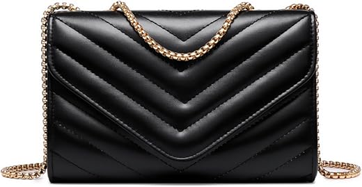 Dasein Women Small Quilted Crossbody Bags Stylish Designer Evening Bag Clutch Purses And Handbags With Chain Shoulder Strap