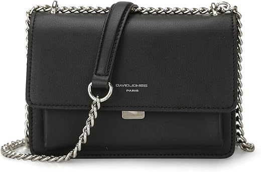 David Jones Davidjones Women'S Small Saffiano Faux Leather Crossbody Bag With Chain Strap