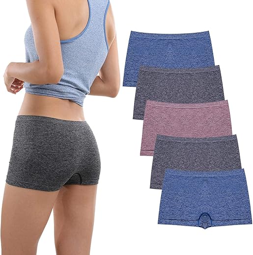 Deep Touch Women Boyshort Underwear Seamless Boxer Panties Breathable Stretch Boxer Briefs For Ladies 5 Pack