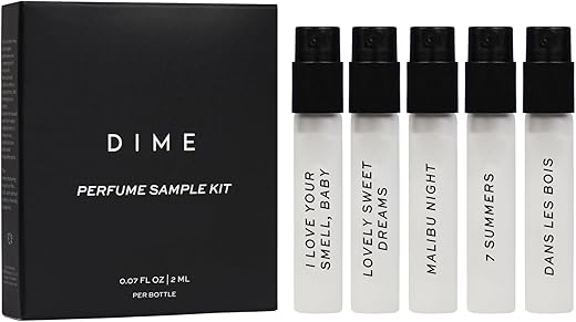 Dime Beauty Perfume Sampler, Hypoallergenic, Clean Perfumes, Eau De Toilette For Women (Set Of 5, 2 Ml)