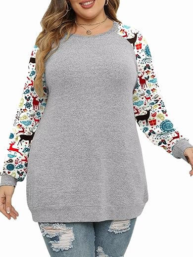 Dolnine Plus Size Sweatshirts For Women Long Sleeve Oversized Tunic Tops