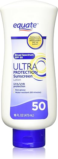 Equate Ultra Protection Sunscreen SPF 50 16oz Compare to Coppertone SPF 50 Lotion