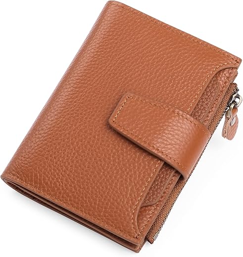 Falan Mule Genuine Leather Bifold Compact Rfid Blocking Wallet For Women