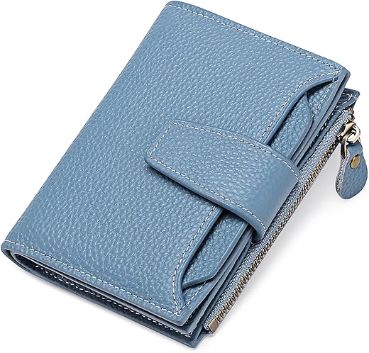 Falan Mule Small Wallet For Women Genuine Leather Bifold Compact Rfid Blocking