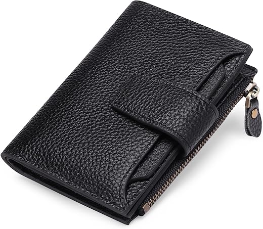 Falan Mule Women'S Genuine Leather Wallet, Compact Size, Rfid Blocking, Includes Coin Pouch, Card Holders, 14 Slots