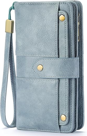 Falan Mule Women'S Wallet Genuine Leather Rfid Blocking Large Capacity Trifold Ladies Wallet