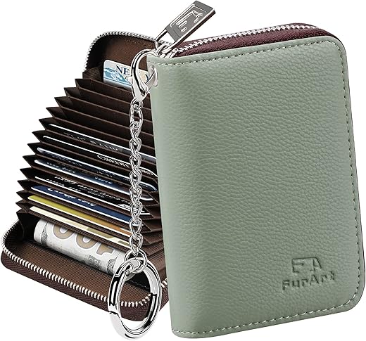 Furart Credit Card Wallet, Zipper Card Cases Holder For Men Women, Rfid Blocking, Keychain Wallet, Compact Size