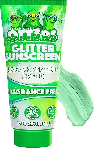 Glitter Sunscreen Spf 50 Lotion 4.5Oz - Sparkle Sunscreen - Shimmer Sunscreen - Colored Sunscreen For Kids &Amp; Women - Uva/Uvb Sunshine Protection + 80 Min Water Resistant - (No Fragrance) (Usa Made)