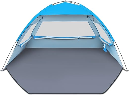 Gorich Beach Tent Sun Shelter For 3/4-5/6-7/8-10 Person With Upf 50＋ Uv Protection, Lightweight &Amp; Easy Setup Beach Shade Canopy, Portable Beach Shade Tent Beach Cabana