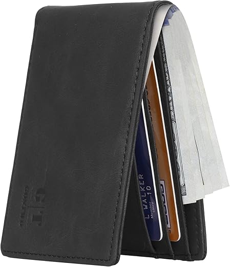 Gostwo Slim Wallet For Men Minimalist Leather Id Window Front Pocket Bifold Wallet