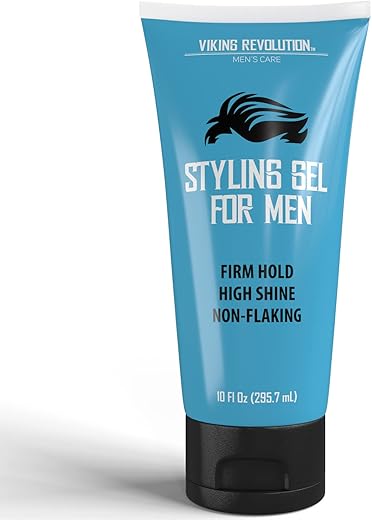 Hair Gel For Men Strong Hold - Mens Hair Gel Extra Strength - Styling Gel For Hair Clear Hair Gel - Firm Hold Gel Hair High Shine Non-Flaking Curly Hair Gel (10Oz)