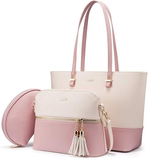 Handbags For Women Shoulder Bags Tote Satchel Hobo 3Pcs Purse Set