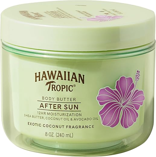 Hawaiian Tropic After Sun Body Butter With Coconut Oil, 8Oz | After Sun Lotion, Moisturizing Body Lotion, After Sun Moisturizer, Coconut Body Butter, After Sun Care, After Sun Skin Care, 8Oz