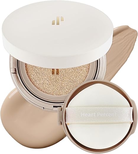 Heart Percent Dote On Mood Layer Cushion Spf 50+/Pa+++ With Refill, Satin Glow Silky Flawless Finish Full Coverage Advanced Skincare Foundation (#23N)