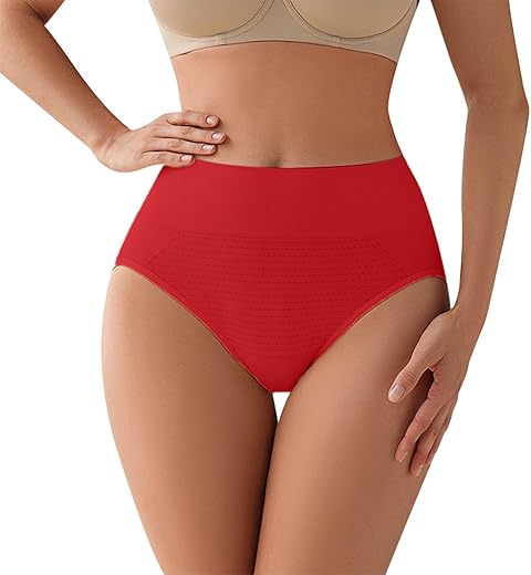 Hibluco Women Underwear High Waist Stretch Briefs Soft Underpants Ladies Full Coverage Panties