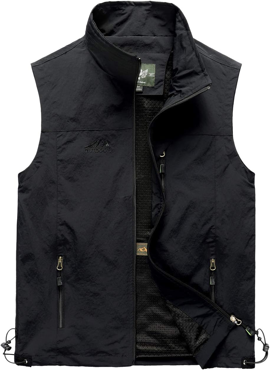 Hixiaohe Men'S Casual Lightweight Outdoor Vest Work Fish Photo Travel Vest