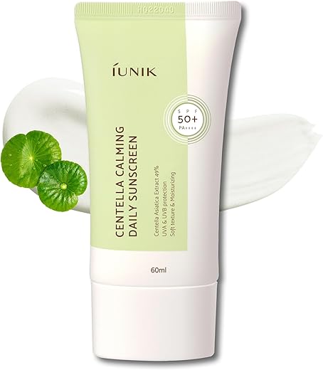 Iunik Centella Calming Moisture Daily Sunscreen Spf 50+ Pa++++ Matte &Amp; No White Cast Centella Asiatica Dry Oily Sensitive Vegan Korean Skincare