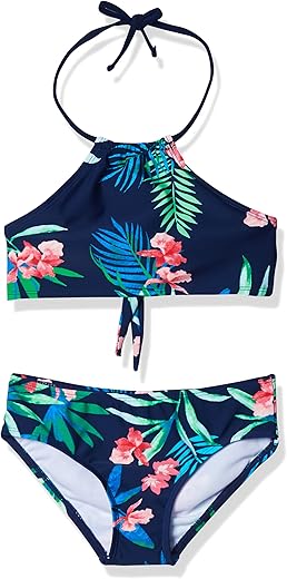 Kanu Surf Girls' Mahina Upf 50+ Beach Sport Halter Bikini 2-Piece Swimsuit