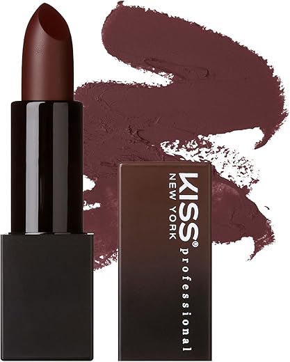 Kiss New York Professional Rich Pigmented Lipstick, Smooth&Amp;Creamy Satin Finish, Long Lasting, Infused With Shea Butter And Vitamin E (Midnight)