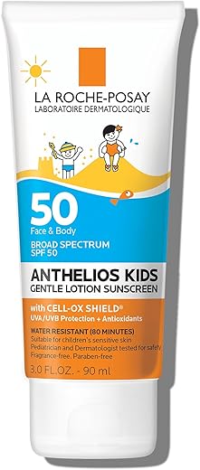 La Roche-Posay Anthelios Kids Gentle Lotion Sunscreen Spf 50 | Broad Spectrum Spf + Antioxidants | Sunscreen For Kids | Octinoxate &Amp; Oxybenzone-Free | Pediatrician Tested | Non Comedogenic | Oil Free