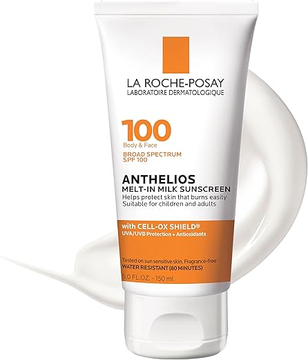 La Roche-Posay Anthelios Melt-In Milk Sunscreen Spf 100 | Sunscreen For Body &Amp; Face | Broad Spectrum Spf + Antioxidants | Oil Free Sunscreen Lotion | For Sun Sensitive Skin | Oxybenzone Free