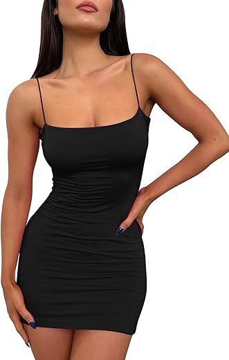 Lillusory Mini Dress Sexy Bodycon Dress 2024 Summer Short Backless Spaghetti Strap Tight Dresses Party Club Dress