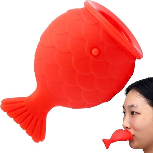 Lip Plumper Device, Fish Shape Lips Enhancer, Fish Lip Mouth Beauty Enhancer Device Fish Shape, Fuller Thicker Mouth Fastly Lip Pumps, Silicone Filler Plumper For Sexy Mouth (2Pcs, 4.3Inch)