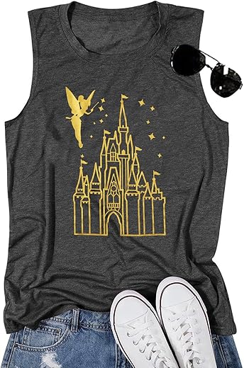 Magical Tank Tops Women Magic Kingdom Tank Fairy Castle Tshirt Girls Trip Tee Family Vacation Shirt Summer Sleeveless Tops