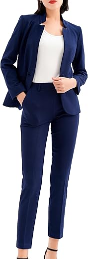 Marycrafts Women'S Professional Stand Up Collar Blazer Pant Suit Set Pant Suits