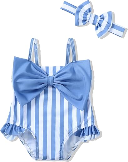 Mioglrie Baby Girl Swimsuit Newborn Girl Bikini Toddler 0 3 6 9 12 Months Summer Sleeveless One Piece Bathing Suit