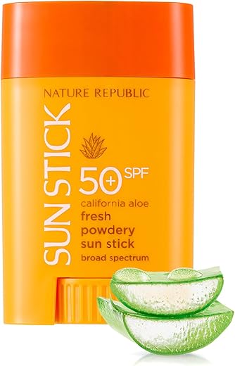 Nature Republic California Aloe Fresh Powdery Sun Stick Broad Spectrum Spf50+ (Not Tested On Animals)