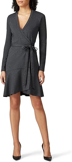 Nicole Miller New York Women'S Grey Wrap Dress