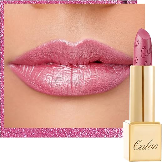 Oulac Pink Lipstick For Women With Metallic 3D Shine Lightweight Hydrating Formula, High Impact Lip Color, Vegan Beauty, Full Coverage Lip Makeup, Hip &Amp; Hippie(11)