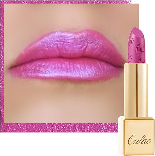 Oulac Pink Lipstick For Women With Metallic 3D Shine Lightweight Hydrating Formula, High Impact Lip Color, Full Coverage Lip Makeup, Velocity(15)