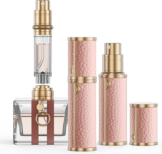 Perfume Travel Refillable Bottle, Tsa Approved 5Ml Perfume Atomizer Bottle, Portable Size Sprayer Bottle Luxurious Pocket Perfume Dispenser Pump Transfer Tool For Women Men Travel Accessories.